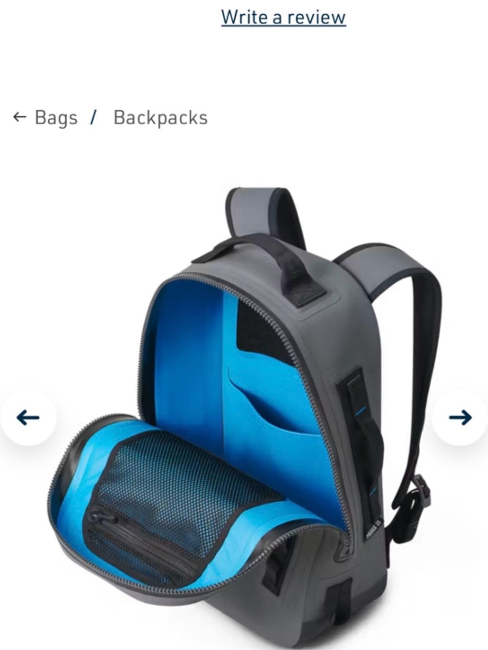 Yeti Gray and Blue Backpack - Water-Resistant Everyday Pack